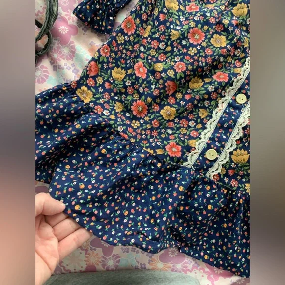 VINTAGE 80s ruffle dress size 6 - Picture 5 of 9